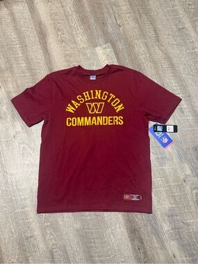 NFL Washington Commanders Short Sleeve Tee in Burgundy with Gold Logo